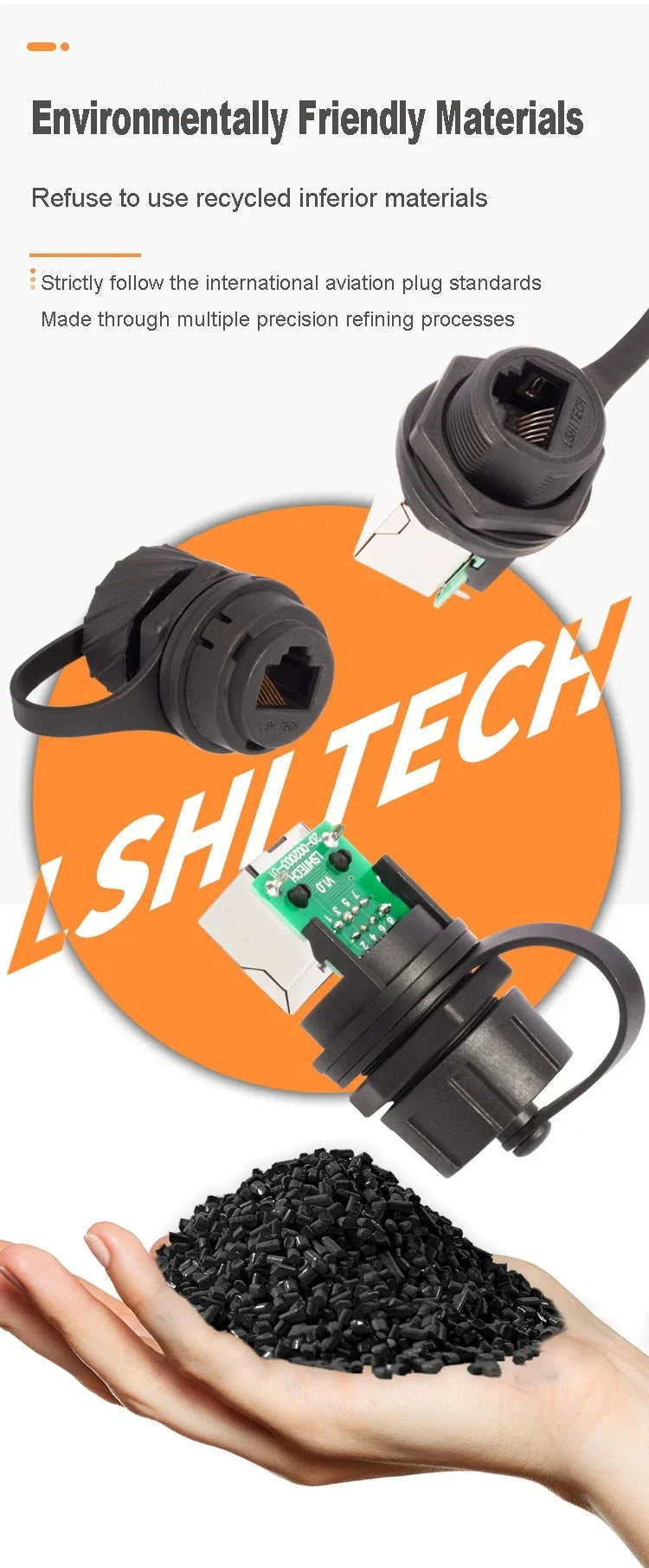 LR20 M20 0.1M to 1M Extension Cable Panel Socket Ethernet Network Laptop Telecom Waterproof RJ45 Connector Cat6 Signal Adapter
