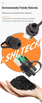 LR20 M20 0.1M to 1M Extension Cable Panel Socket Ethernet Network Laptop Telecom Waterproof RJ45 Connector Cat6 Signal Adapter