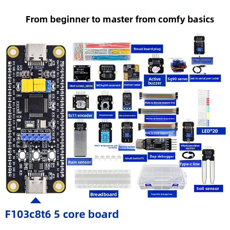 STM32 Development Board Starter Kit Advanced Kit STM32F103C8T6 Minimum ARM System Board Introductory More Than Ten Types A Set