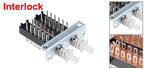 1Pc Interlock/Latching Push Button Switch Piano Type 6/12/18/24Pin 1/2/3/4/5/6/7/8 Row Straight Through Hole Straight Key Switch