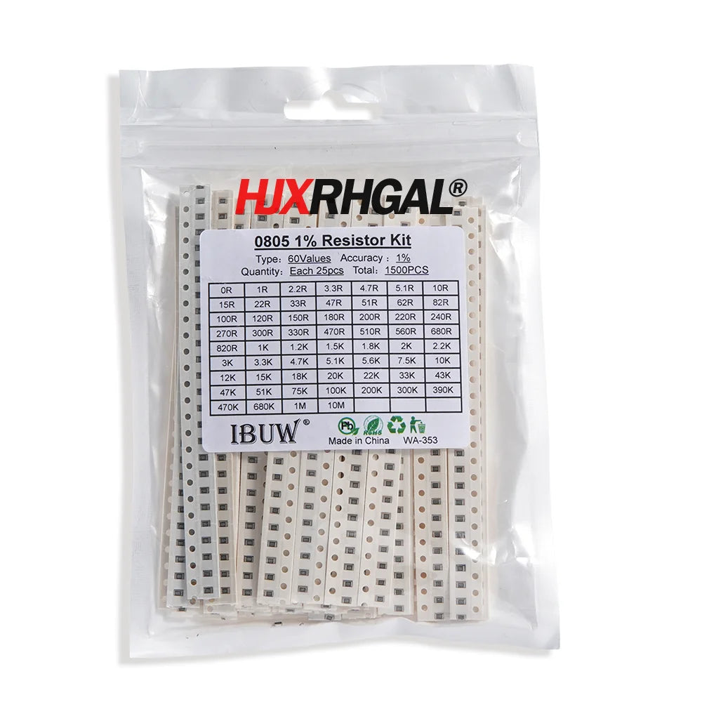 0402 0805 0603 1206 2512 1210 SMD Resistor Kit Assorted Kit Sample Kit 10/20/33/36/60/80 Values 1K 10K 20K 100K 100 200 220 ohm