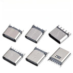 10Pcs USB Connector Type C Female Charging Port Jack 2/4/6/16 Pin Type-C Socket PCB Soldering SMD SMT DIY Repair Type C Adapter