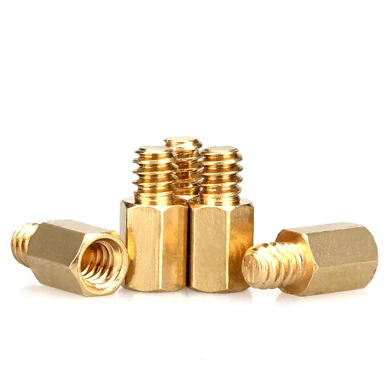 20Pcs 6#-32 Hex Brass Standoff Spacer Pillars, 6mm/6.5mm + 4mm Hex Spacers for PC Motherboard Case Mounting Hardware
