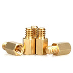 20Pcs 6#-32 Hex Brass Standoff Spacer Pillars, 6mm/6.5mm + 4mm Hex Spacers for PC Motherboard Case Mounting Hardware