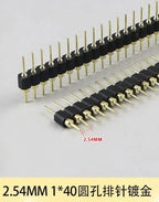 1/5pcs Round Hole Pin Header 1.27/2.0/2.54MM Pitch Row Female/Male Single Row 1x40P / 2x40P Double Row Pin Round Pin Gold Plated