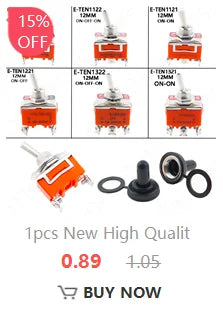 5PCS Miniature Toggle Switch Double Pole Double Throw DPDT (MTS202) ON-ON 120VAC 6A 1/4 Inch Mounting MTS-202