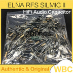 10Pcs/Lot ELNA SILMIC II RFS Series HiFi Audio Capacitor 6.3V 10V 16V 25V 50V 63V 100V 10uF 22uF 47uF 100uF 220uF 470uF 1000uF