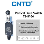 CNTD TZ-8104 Waterproof Roller Lever Limit Switch Self-Resetting Vertical Position Switch IP65 Industrial CE 10A 380V