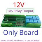 Arduino NANO V3.0 IO Board DC12V/24V RS485 8CH Relay 4-20mA 0-10V Analog Input Opto Isolated Simple PLC Timer Module