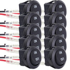 1/5/10/20pcs Motorcycle Mini Round Rocker Switch 12 Volt on/Off Toggle Switch 15cm Pre-Wired Auto Marine Electrical Switch