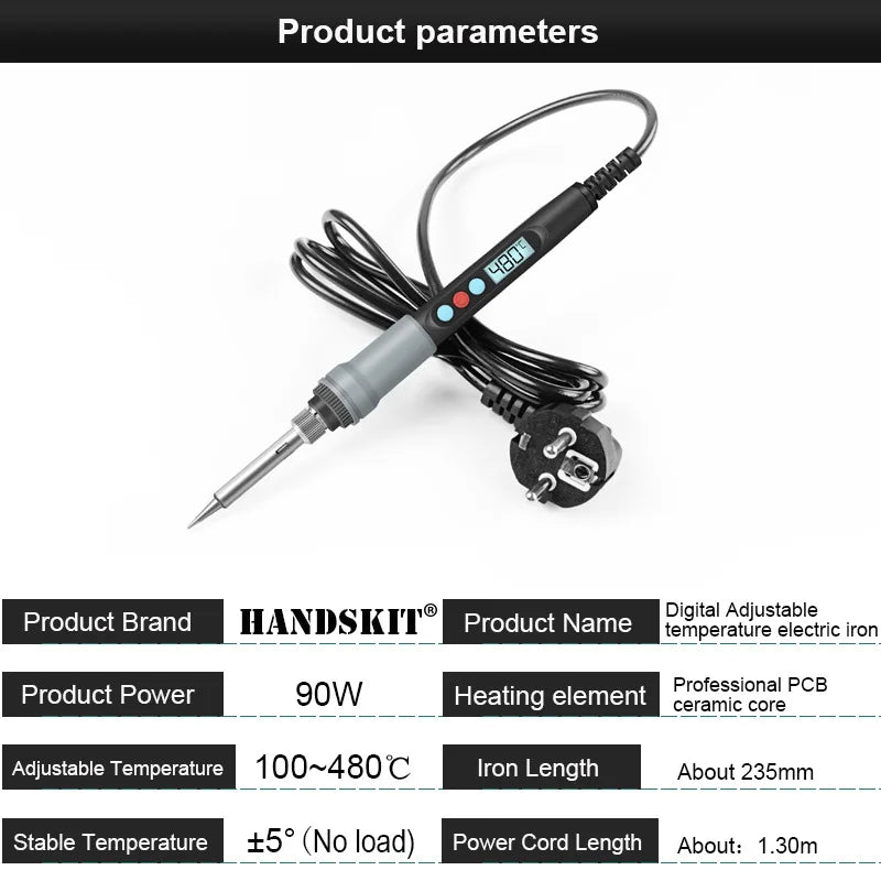90W Electric Soldering Iron  Adjustable Temperature Digital  LED Display Electronic Welding Repair Tools Solder Tin Iron Tips