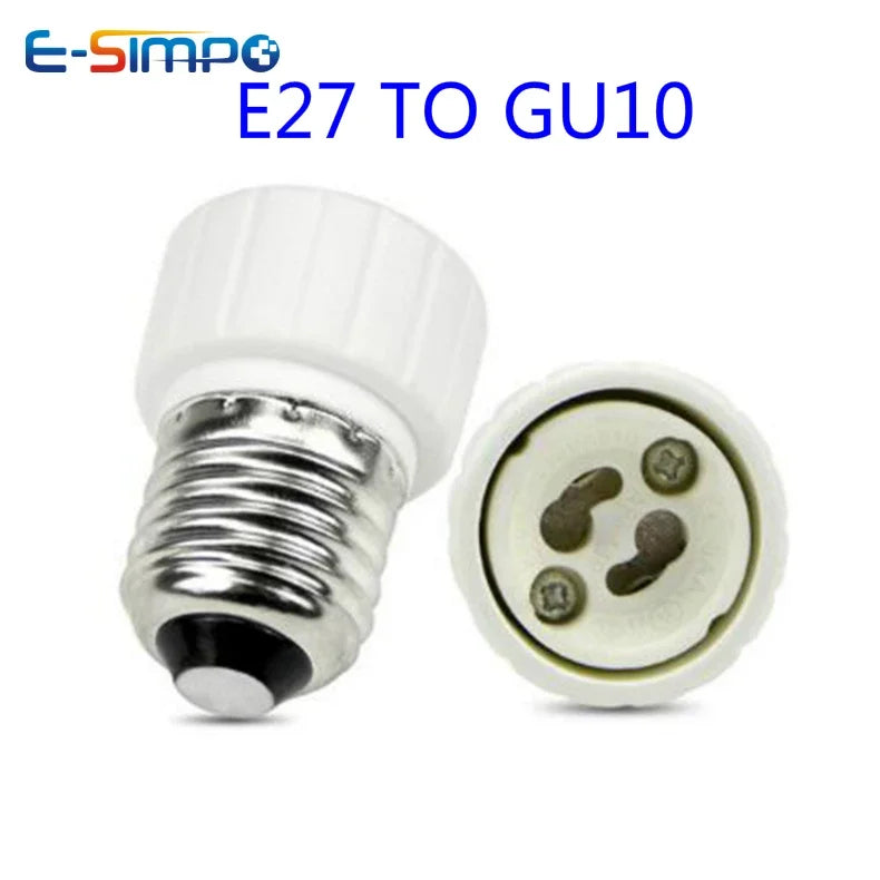 2pcs E17 to GU10, E27 E26-GU10 Porcelain Edison Screw to LED Spotlight Socket Ceramic Lamp Base Converter Extender Adapter