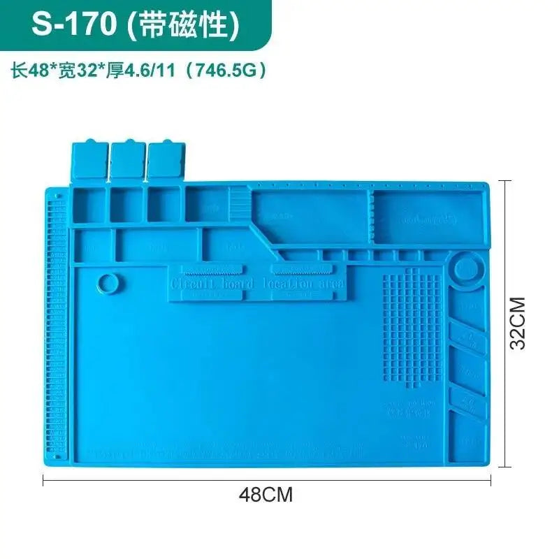 Welding Mat Heat Insulation Working Pad Silicone Soldering Mat Soldering Work Station Pad for Phone Welding Repair Tool