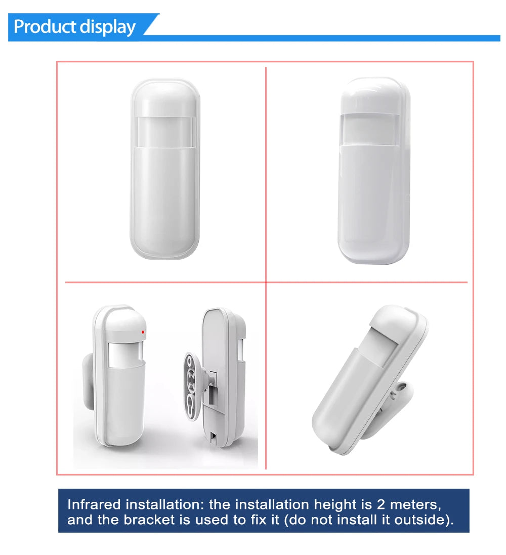 PGST Tuya ZigBee 433MHz Smart Life Home Security Protection PIR Infrared Motion Sensor Detector For House Alarm Security System