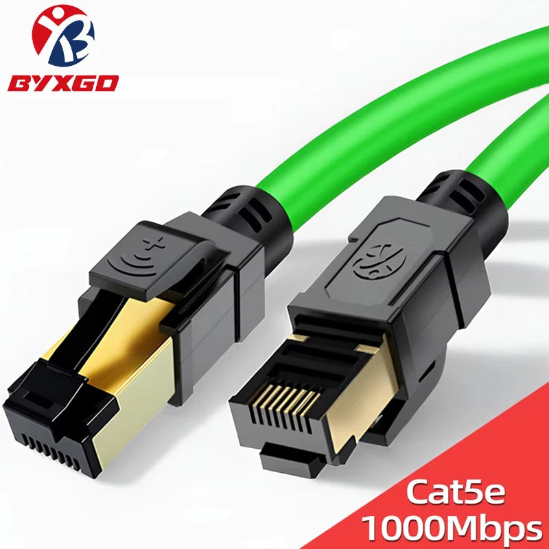 BYXGD Cat5e SFTP Drag Chain Cable 22AWG Double Shielded High Flexible RJ45 Cable IP67 Waterproof For PLC Robotic Arm Automation