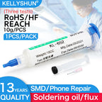 Flux 100% Original KELLYSHUN PCB Soldering Flux 10ml Needle Tube Welding Flux No-Clean Soldering Paste NC 559 558 652 Solder
