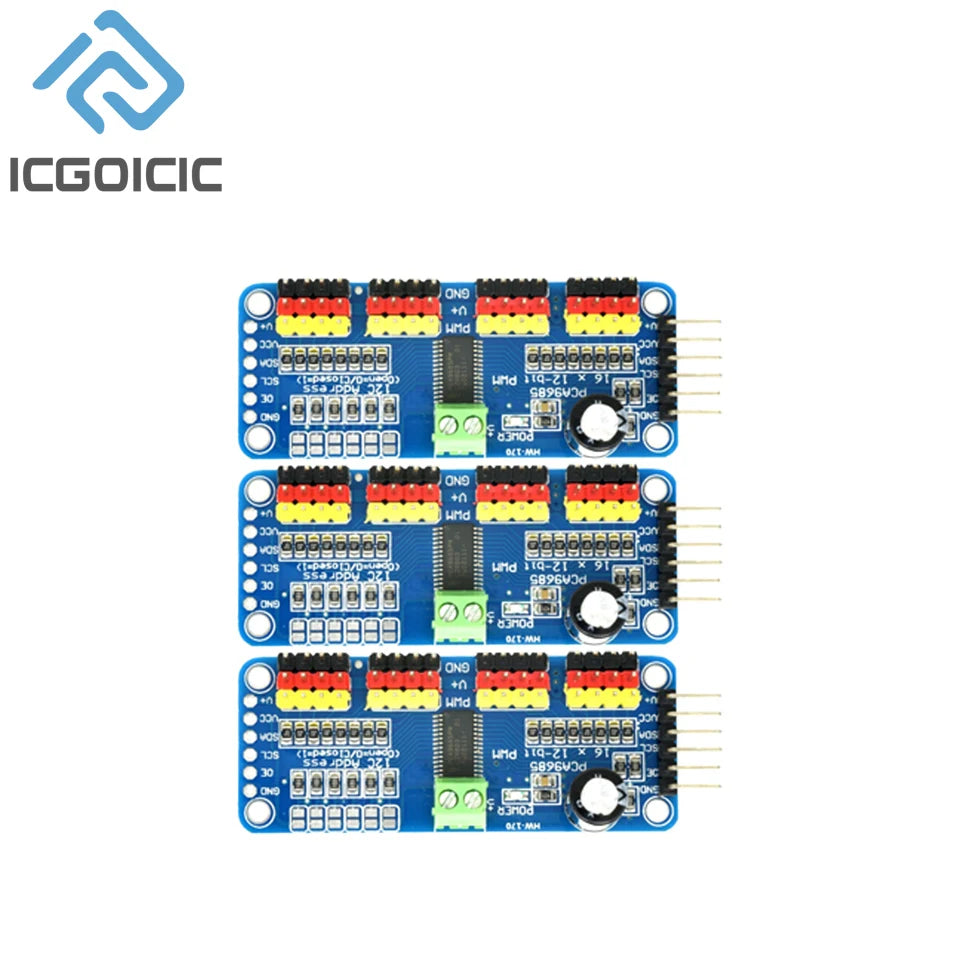 1-10PCS PCA9685 Robot Controller IIC Interface 16 Channel 12-Bit PWM Servo Motor Driver Board for Arduino Robot/ Raspberry Pi