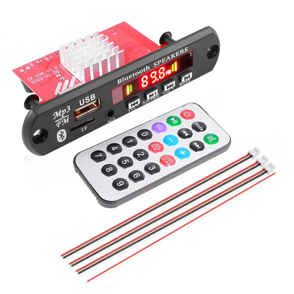 Kebidumei 2*60W Amplifier Bluetooth 5.0 MP3 WMA WAV Decoder Board Wireless Music Audio Modul USB TF FM Radio For Car Speaker