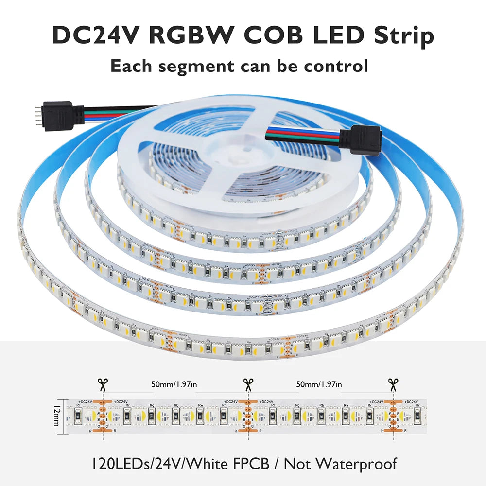5m RGBW RGBWW Led Strip Light 4 Colors In 1 Chip 12V 24V 5050 120 60 108 LEDs Flexible Tape Ribbon RGB Warm White DC Home Decor