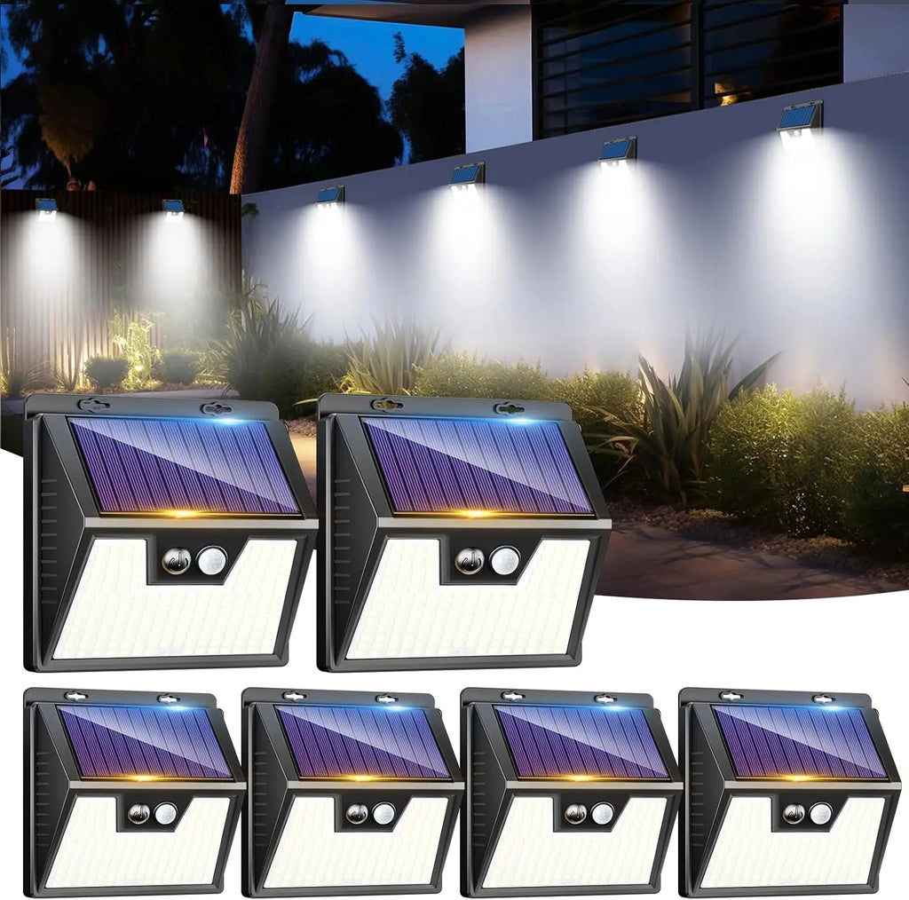 Solar Lights Outdoor Garden, 176 LED Ultra Bright Security Lights Motion Sensor, 3 Modes Waterproof Solar Powered Wall  Lights