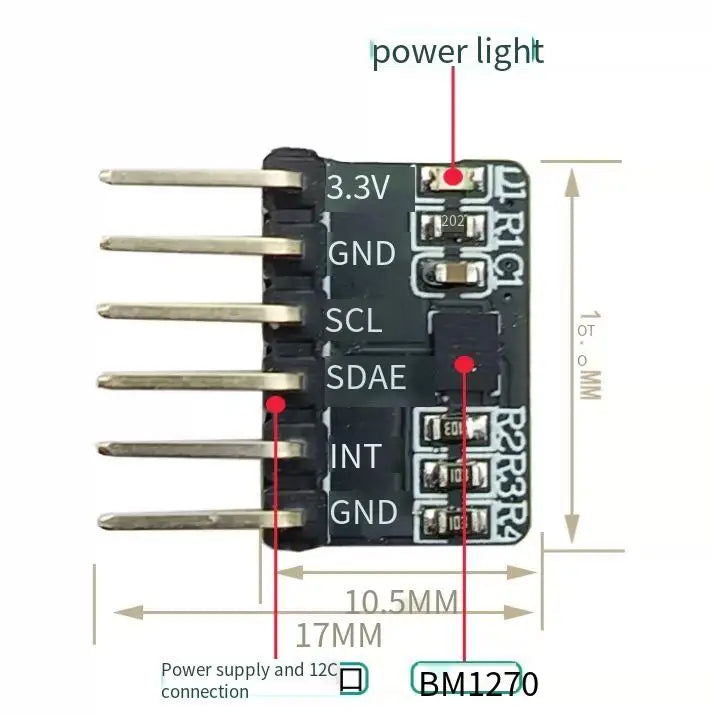 BMI270 module, 6-axis attitude sensor, inertial measurement unit, accelerometer, gyroscope