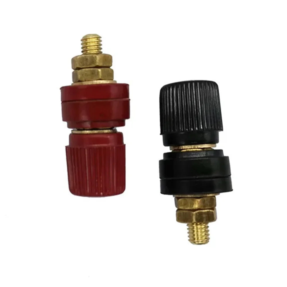 2pairs M6 Thread Screw Terminal High Current Binding Post Insulating Plastic Brass Binding Post Terminal Connector For Welding