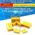 10pcs 275VAC X2 Safety Capacitor 275V 10mm 15mm 22.5mm 27.5mm 0.022UF 0.047UF 0.1UF 0.22UF 0.47UF 0.68UF 1UF Polypropylene Film