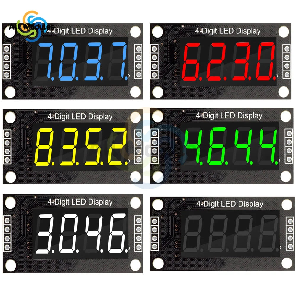 TM1637 0.36" 0.36 Inch 7 Segments Digital Display Tube 4-Digit LED  Module Board For Arduino Red Green Blue Yellow White