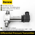 4-20mA  Water Differential Pressure Transmitter Sensor 0-0.05Mpa Full Stainless Steel G 1/2"