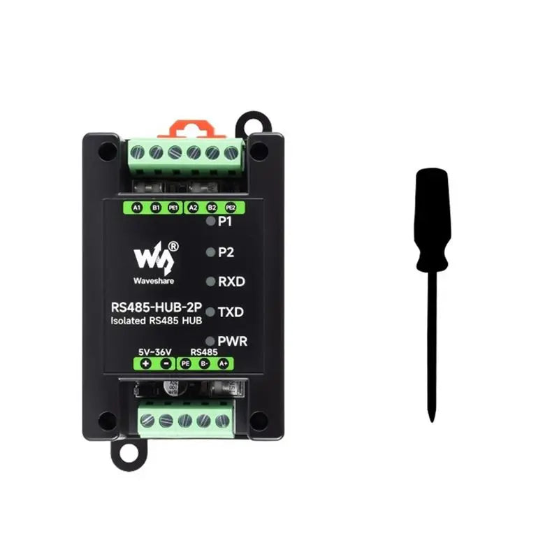 Waveshare Industrial Isolated 2-CH RS485 Hub Repeater 1-RS485 To 2- RS485 Network Relay/Control/Isolation RS485-HUB-2P-ABVP