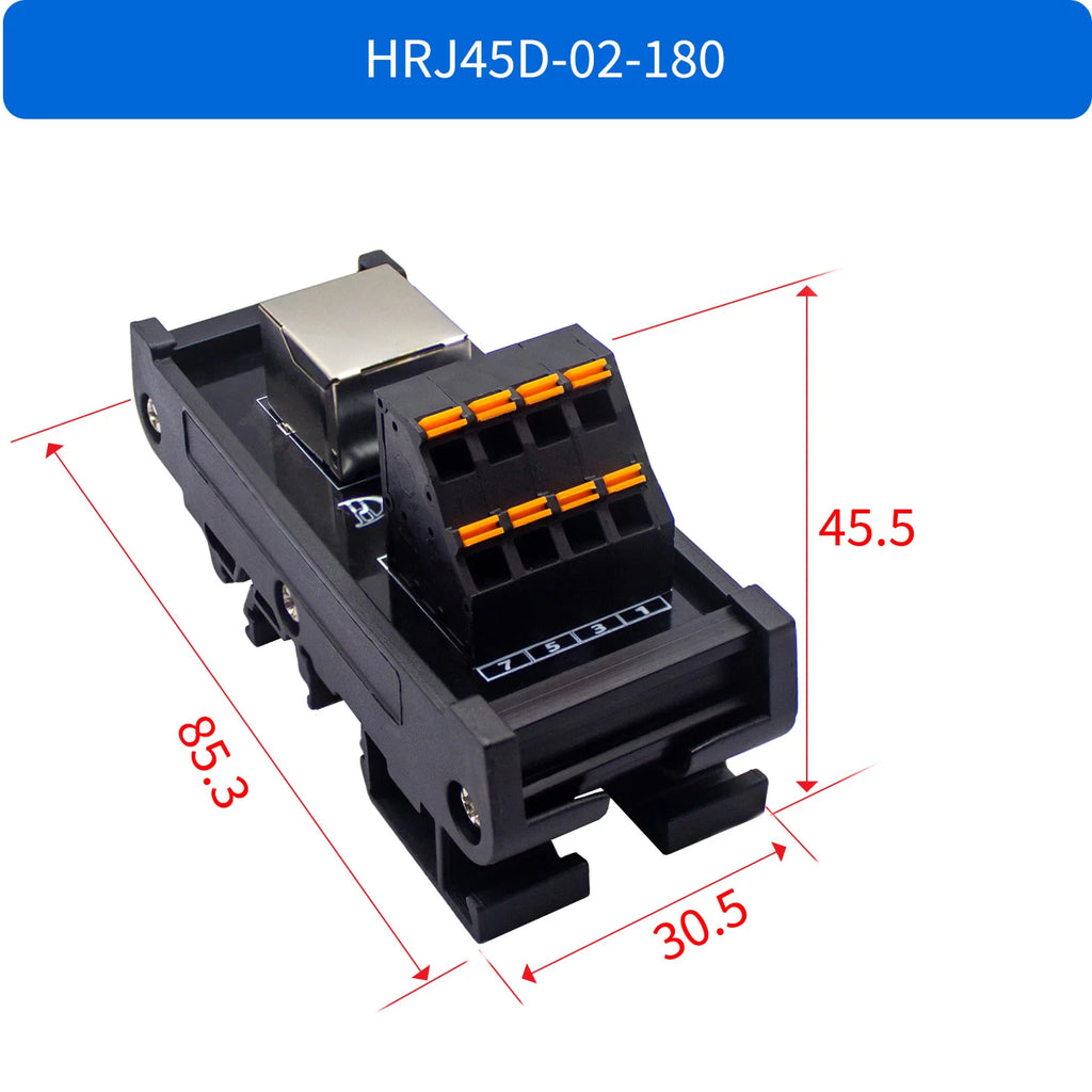 Quick Wiring  Din Rail Mounting Splitter Adapter RJ45 Female To Spring Termianl Block Module RJ45  Breakout Board