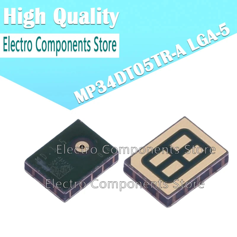 5PCS MP34DT05TR-A LGA-5 MEMS Microphones MEMS Audio Sensor Omnidirectional Stereo Digital Microphone 64dB SNR
