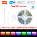 5V USB Tuya WiFi Tuya Zigbee 3mm 4mm Ultra Thin COB LED Strip Lights for Home Decor DIY Blue/Pink/Purple High Density LED Tape