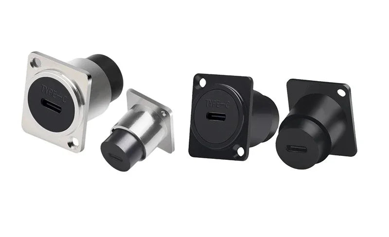1pc Metal Round/D Type Module RJ45 CAT6&USB 2.0/3.0&Type C&HDMI-Jack Socket Through Network Panel Mounting Electronic Connector