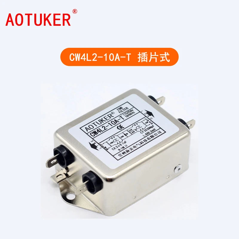 EMI Power Filter 115V/220V/250V Single Phase CW4L2-20A-T Dual Stage Filter Anti-Interference Power Purifier