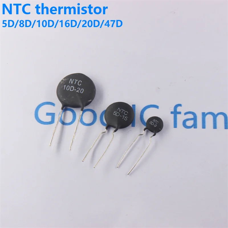 10PCS NTC Thermistor Negative Temperature Coefficient Resistor 2.5D 3D 5D 8D 10D 20D 33D 47D - 5 7 9 11 13 15 20 25 MF72 DIP
