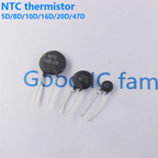 10PCS NTC Thermistor Negative Temperature Coefficient Resistor 2.5D 3D 5D 8D 10D 20D 33D 47D - 5 7 9 11 13 15 20 25 MF72 DIP