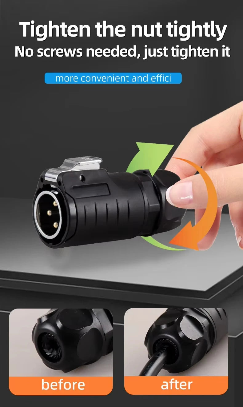 ZHQCN LP20 Waterproof IP68 Fireproof Convenient And Quick 2/3/4/5Pin Plug And Socket Aviation Connector Square Panel Mount