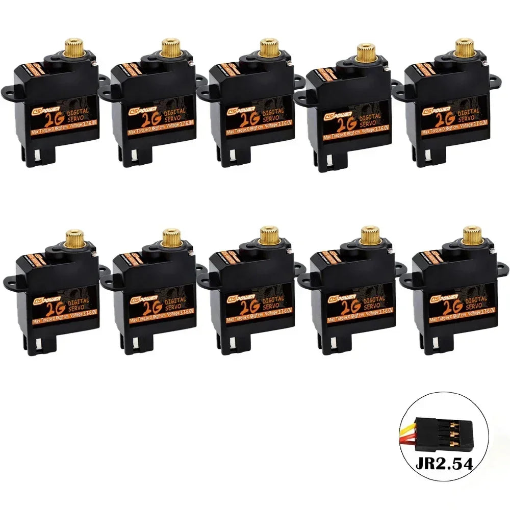 DSPOWER 2g Plastic/Metal Gear Motor Mini Micro Servos for RC Car Airplanes Fixed-wing Quadcopter Boat Plane Robot Wltoys Axial