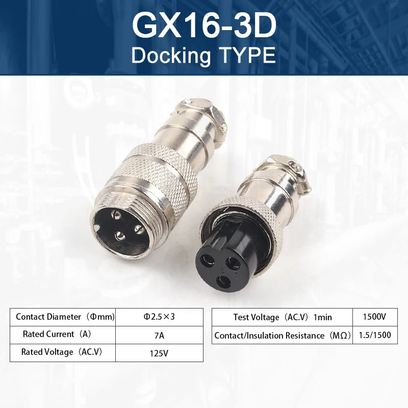 GX16 2/3/4/5/6/7/8/9/10 Pins Aviation Plug Aviator Socket Butt Joint Male&Female Docking Connectors
