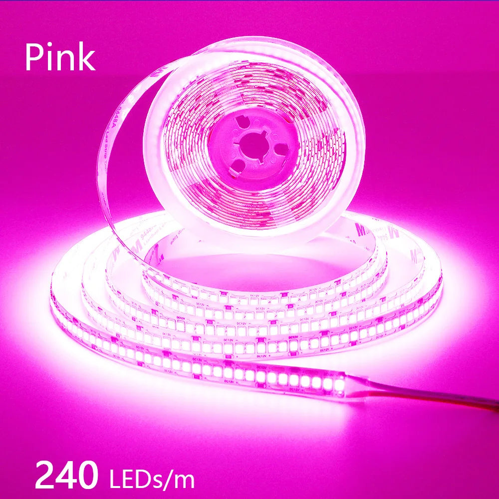240LEDs/m LED Strip 2835 DC12V 24V Home Light Strip 5M 1200LEDs High Light Red Green Blue Flexible And Cuttable Soft Lamp Bar