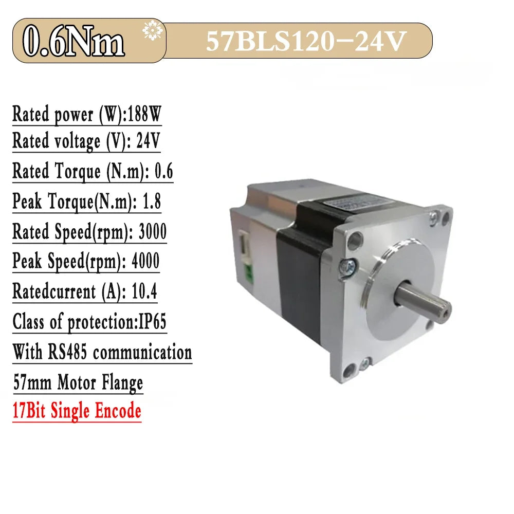 24V 48V DC Servo Motor All-in-one Integrated In Drive Low Voltage 42/57/86mm Motor 3000RPM 17Bit Absolute Encoder With RS485