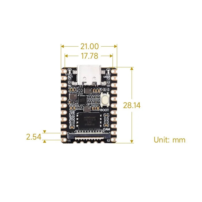 Pico Mini RV1103 Linux Micro Development Board  Integrates ARM Cortex-A7/RISC-V MCU/NPU/ISP Processors