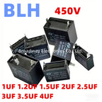 CBB61 fan air conditioner plug-in starting capacitor 450V 1UF 1.2UF 1.5UF 2U 2UF 2.5UF 3U 3UF 3.5U 3.5UF 4U 4UF two plug-in pins