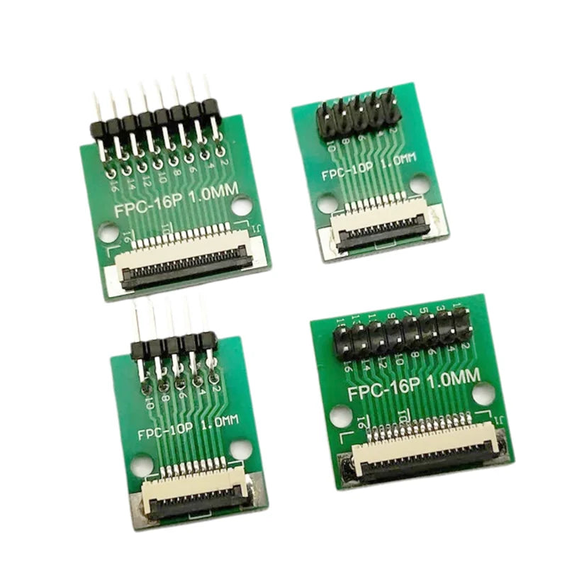 1Pcs 1.0mm to 2.54mm FPC/FFC Adapter Board - Multi-Pin (4-30P) Breakout Board with Straight/Curved Header