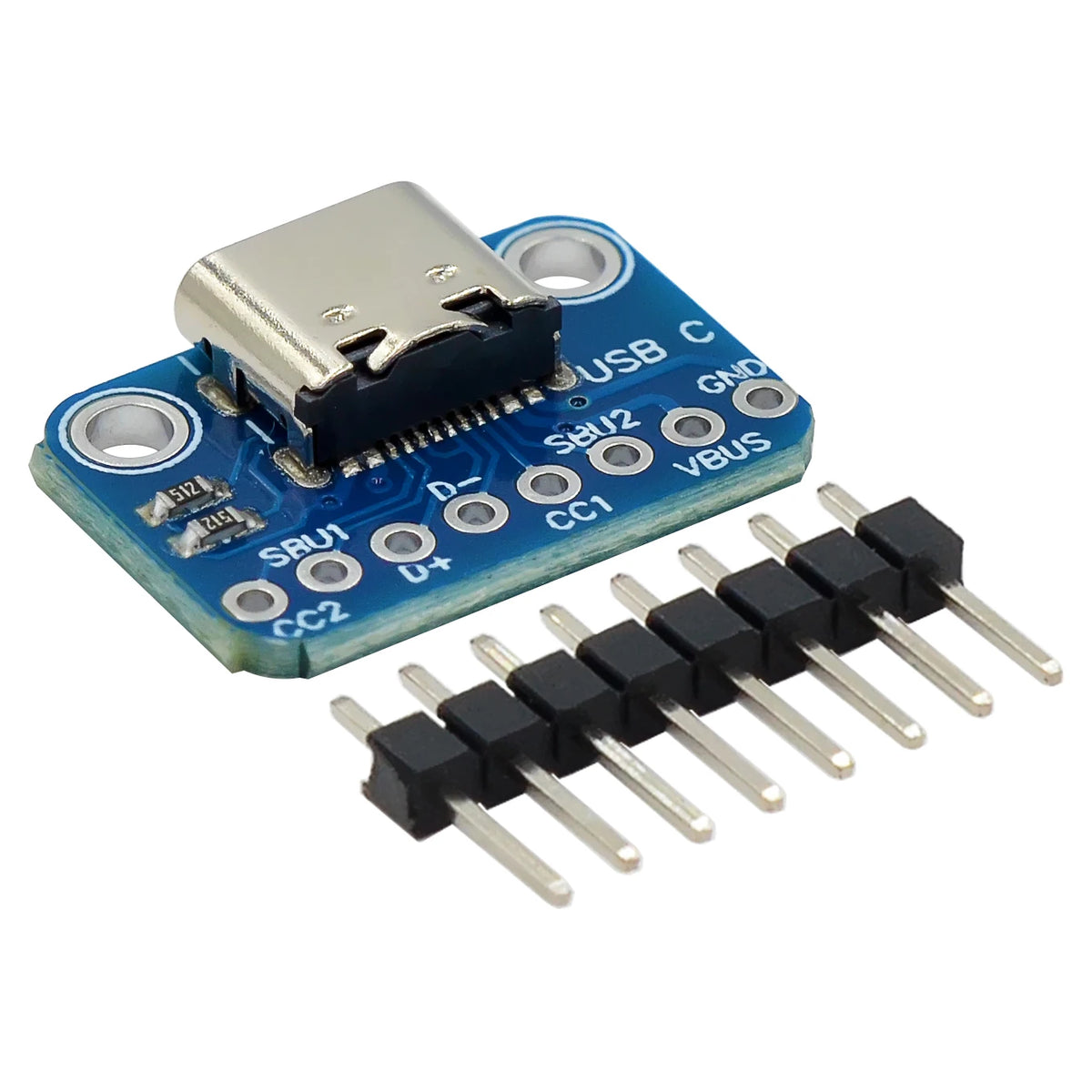 USB TYPE-C conversion board 2.54MM CC1 CC2 5.1K pull-down resistor connection
