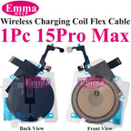 Wireless Charging Coil NFC + Power Volume Flex Cable for iPhone 14 14 Plus 15 15 Pro Max 16 – WPC Charging Antenna