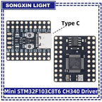 SONGXIN LIGHT Mini STM32F103C8T6 CH340 Board Original Microcontroller Development ARM Core Correx-m3 Architecture Minimum System