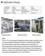 Industrial Non-contact Online Infrared Thermodetector Probe High Temperature Infrared Temperature Sensor Transmitter 4-20ma
