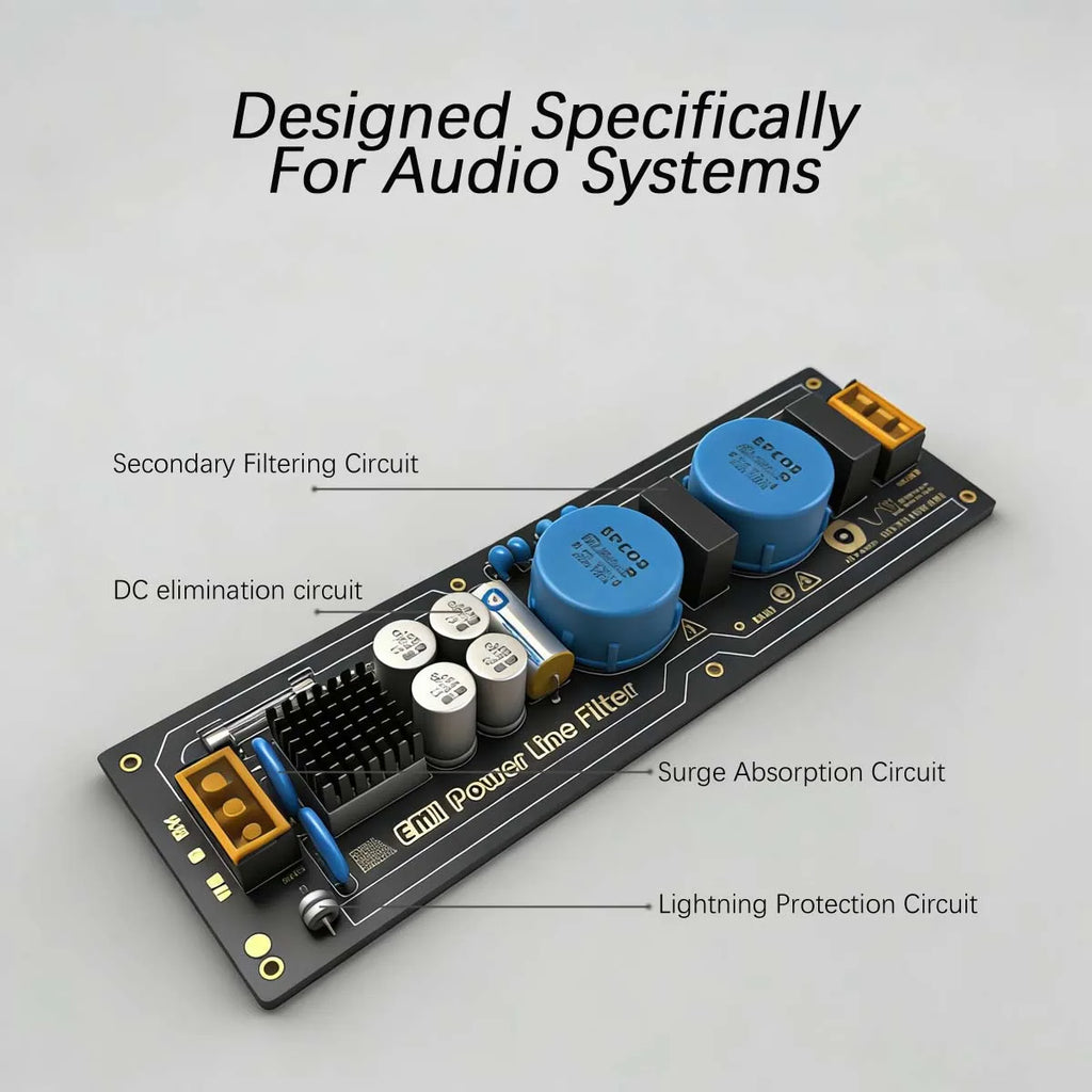 Audio Power EMI Filter Module Alternating Current Power Filter Anti-interference Anti-thunder Audio DIY